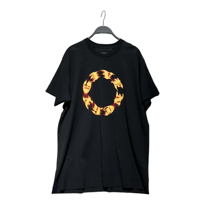 Classic Series GIVENCHY/T-Shirt/XS/Cotton/BLK/Graphic/FLAME CIRCLE LOGO