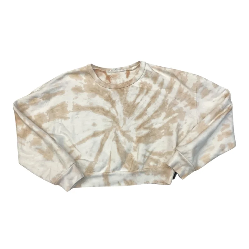 Easygoing Outfits Top Long Sleeve By Reformation In Tan & White, Size: L