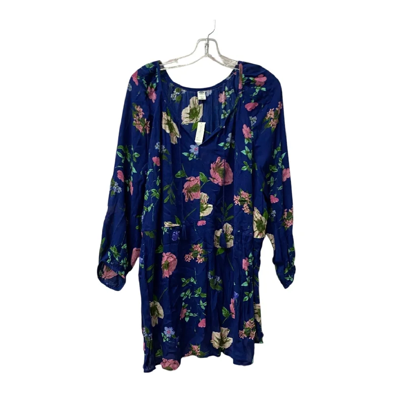 Customized Version Top 3/4 Sleeve By Old Navy In Blue & Pink, Size:4X