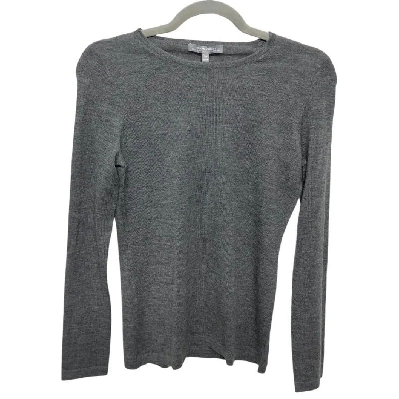 College Style Top Long Sleeve Designer By Neiman Marcus In Grey, Size: Xs