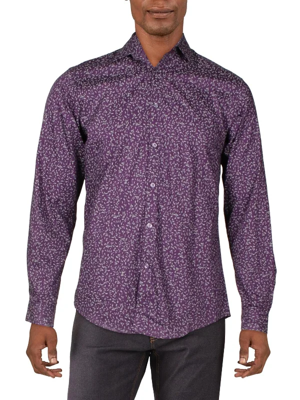 Carefree Style Mens Cotton Regular Fit Button-Down Shirt