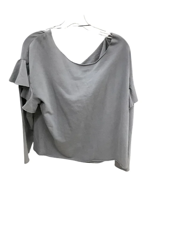Fashionable And Versatile Top Long Sleeve By Cotton On In Grey, Size: L