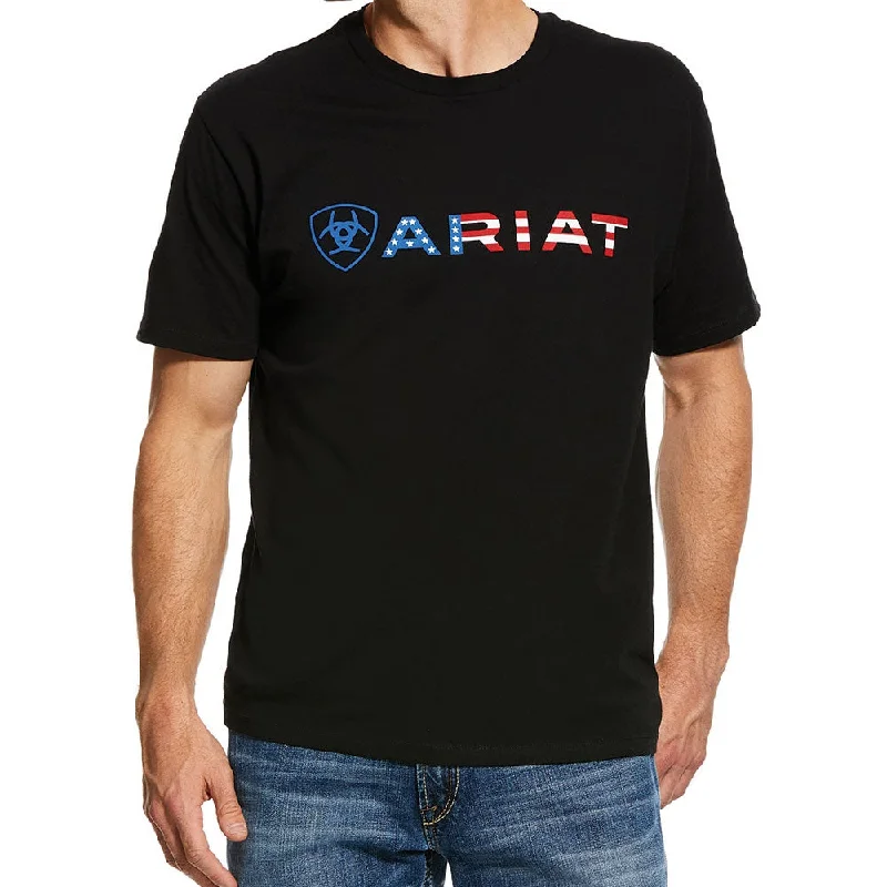 Ariat Mens Black American Flag T-Shirt - 10031731