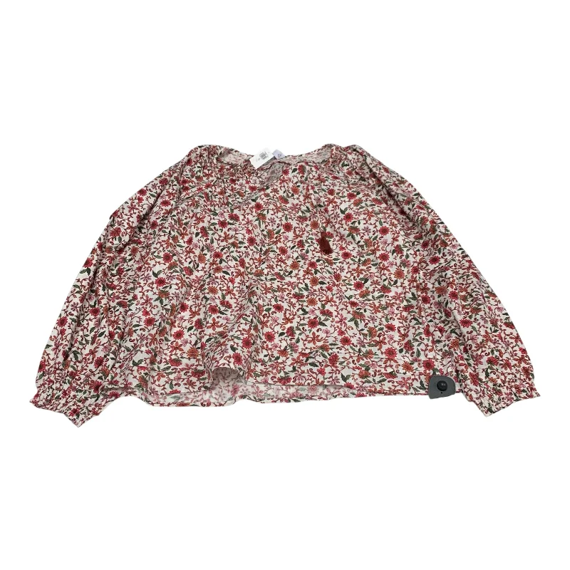 Luxury And Elegant Top Long Sleeve By Old Navy In Red & White, Size: M