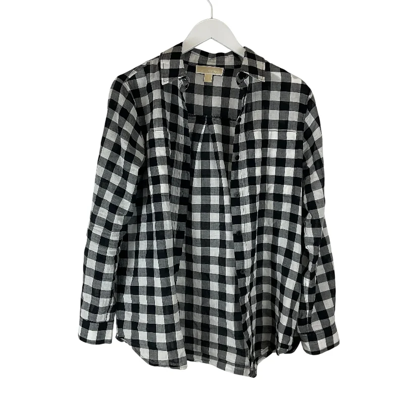 Romantic Data Top Long Sleeve By Michael By Michael Kors In Plaid Pattern, Size: S
