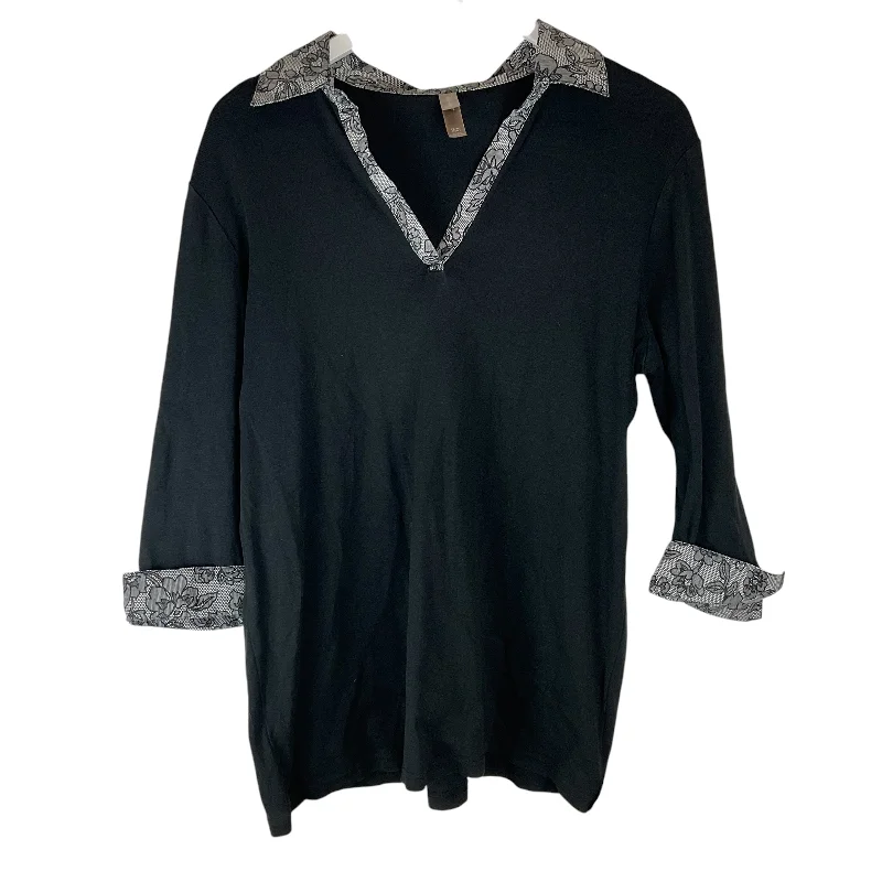 Personalized Wear Top Long Sleeve Basic By Clothes Mentor In Black, Size: 1x