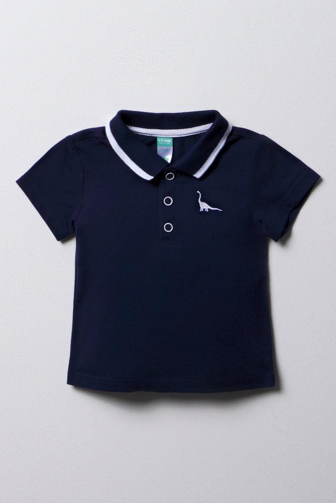 British Style Short Sleeve Golfer Navy