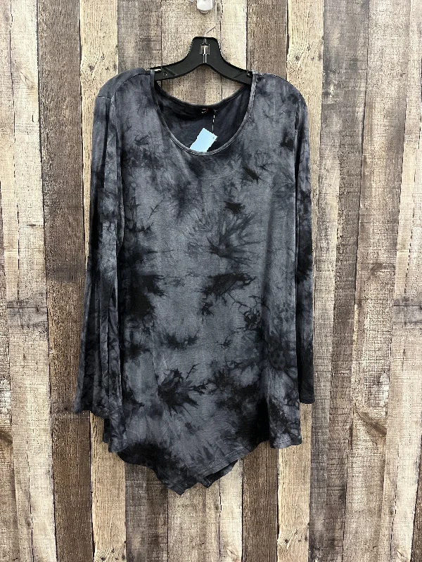 Smart Comfort Wear Tunic Long Sleeve By Cme In Tie Dye Print, Size: Xl