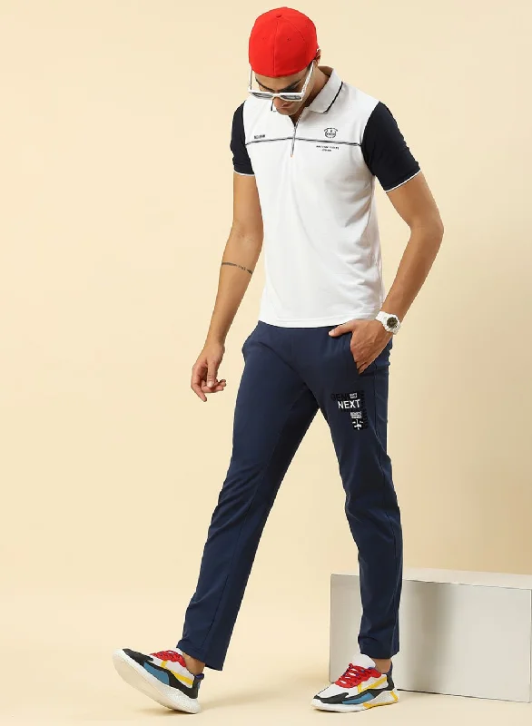 Unique Design Men White Printed T-Shirt