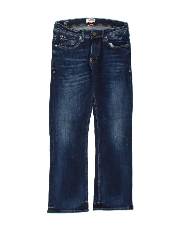 Fashionable And Fashionable TOMMY HILFIGER Mens Ryan Bootcut Jeans W30 L30 Navy Blue Cotton Fashionable And Fashionable TOMMY HILFIGER Mens Ryan Bootcut Jeans W30 L30 Navy Blue Cotton