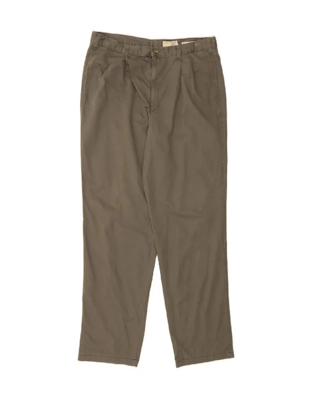 Cool Style EDDIE BAUER Mens Relaxed Fit Chino Trousers W38 L35 Grey Cotton