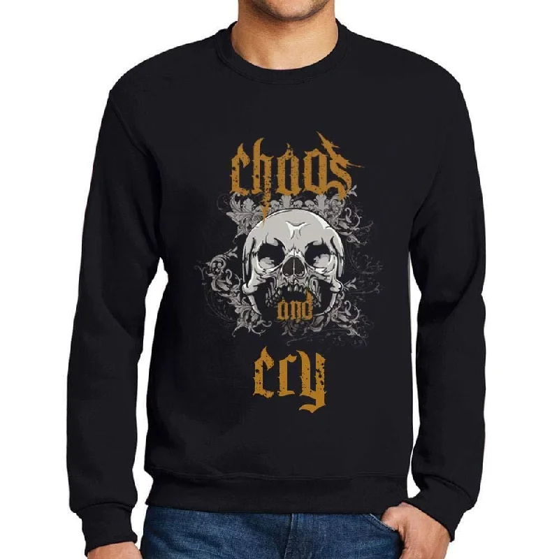 Soft Knitwear Ultrabasic - Homme Imprimé Graphique Sweat-Shirt Chaos and Cry Noir Profond Soft Knitwear Ultrabasic - Homme Imprimé Graphique Sweat-Shirt Chaos and Cry Noir Profond
