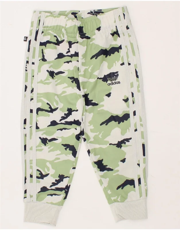 Comfortable And Versatile ADIDAS Baby Boys Joggers Tracksuit Trousers 18-24 Months Green Camouflage