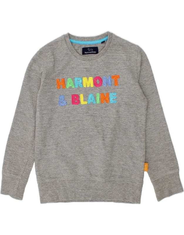 Exclusive Customization HARMONT & BLAINE Girls Graphic Sweatshirt Jumper 5-6 Years Grey Cotton