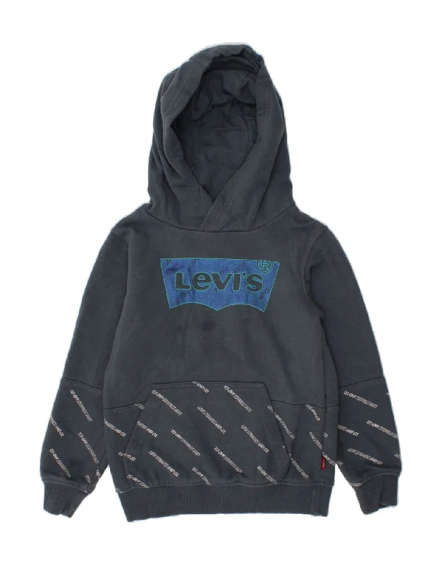 Preview New Products LEVI'S Boys Graphic Hoodie Jumper 3-4 Years XS Navy Blue Cotton