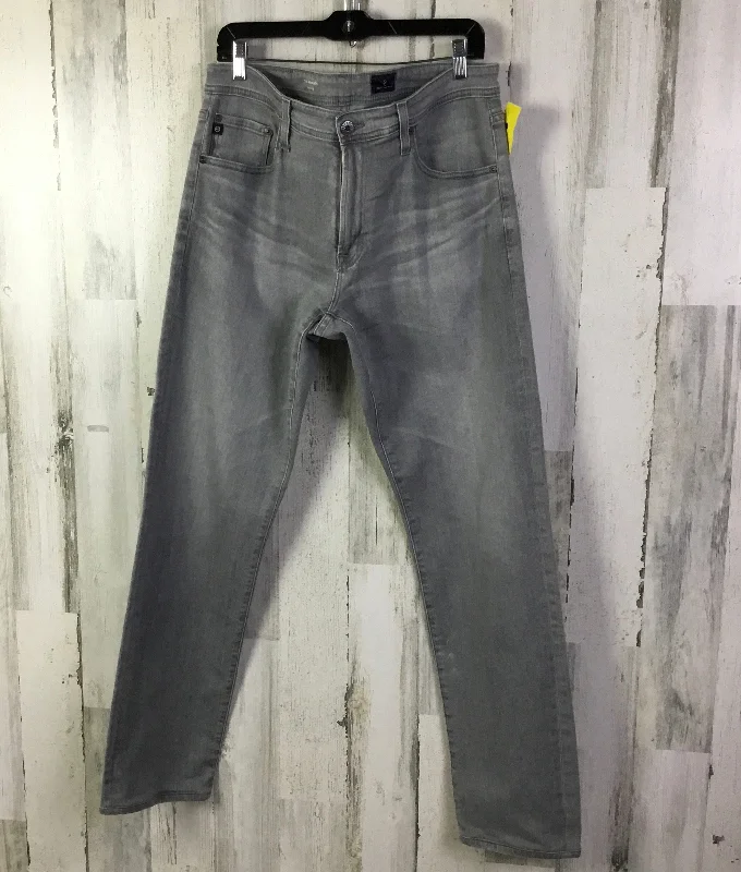 Relaxed Fashion Jeans Straight By Adriano Goldschmied In Grey Denim, Size: 14
