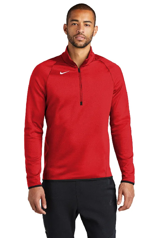 Noble Temperament Nike Mens Therma-Fit Moisture Wicking Fleece 1/4 Zip Sweatshirt - Team Scarlet Red - NEW Noble Temperament Nike Mens Therma-Fit Moisture Wicking Fleece 1/4 Zip Sweatshirt - Team Scarlet Red - NEW