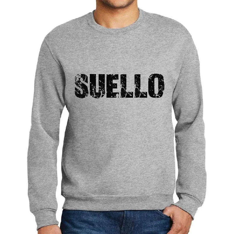 Modern Comfort Men's Printed Graphic Sweatshirt Popular Words SUELLO Grey Marl