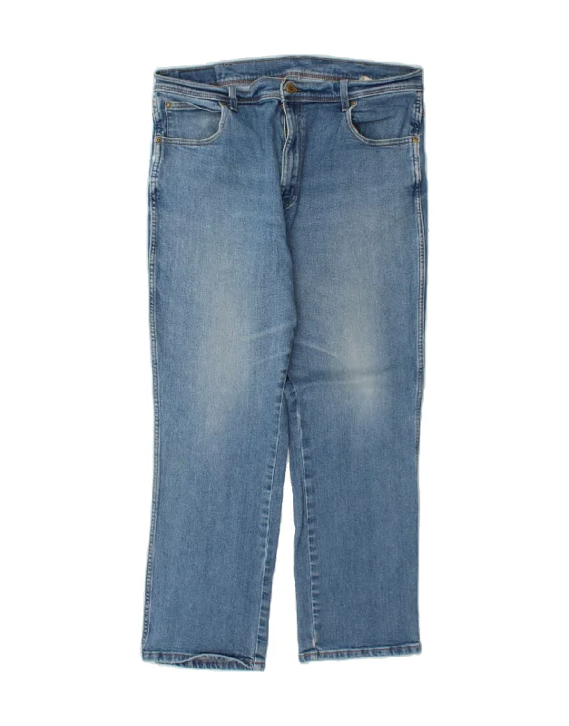 Youthful Vitality WRANGLER Mens Regular Fit Straight Jeans W38 L30 Blue Cotton
