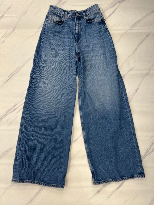 Knitted Design Jeans Wide Leg By Cos In Blue, Size: 0