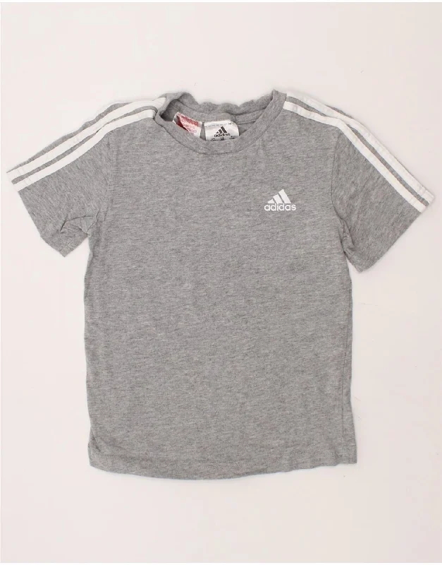 Minimal Style ADIDAS Boys T-Shirt Top 3-4 Years Grey Cotton