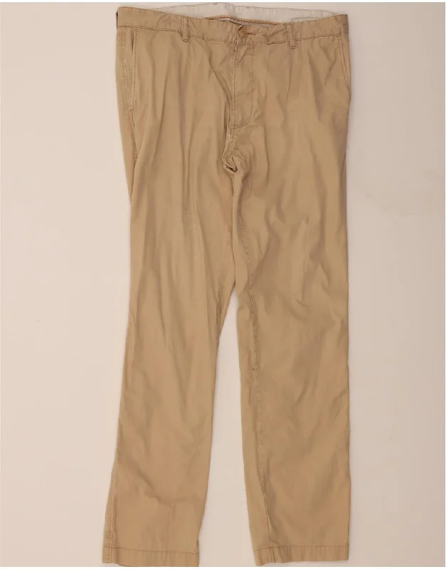 Versatile Itinerary LACOSTE Mens Straight Chino Trousers W38 L33 Beige Cotton