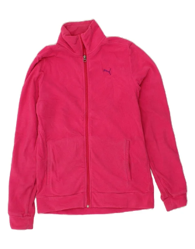 Cozy Fit PUMA Girls Fleece Jacket 15-16 Years Pink Polyester