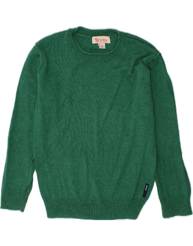 Youthful Street Fashion BRUMS Boys Boat Neck Jumper Sweater 4-5 Years Green