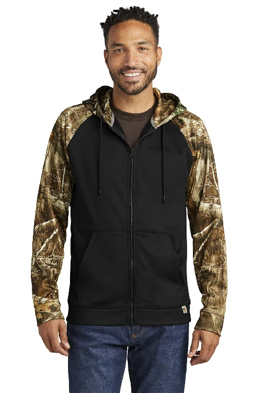 Luxe Comfort Russell Outdoors Mens Realtree Colorblock Moisture Wicking Full Zip Hooded Sweatshirt Hoodie w/ Pockets - Black/Realtree Edge Camo - NEW Luxe Comfort Russell Outdoors Mens Realtree Colorblock Moisture Wicking Full Zip Hooded Sweatshirt Hoodie w/ Pockets - Black/Realtree Edge Camo - NEW