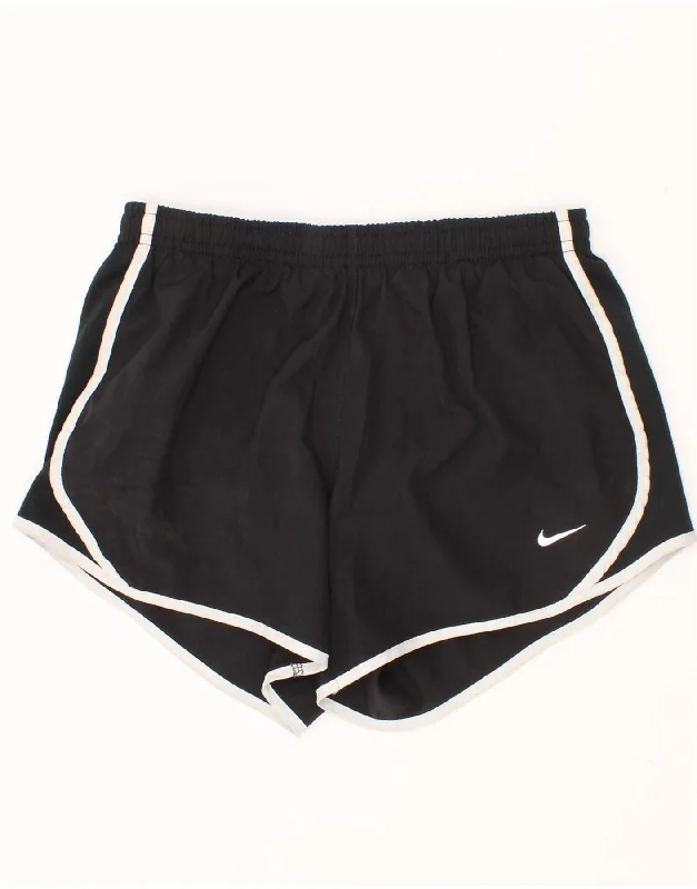 Elegant Temperament NIKE Girls Dri Fit Sport Shorts 10-11 Years W24 L3 Black Polyester