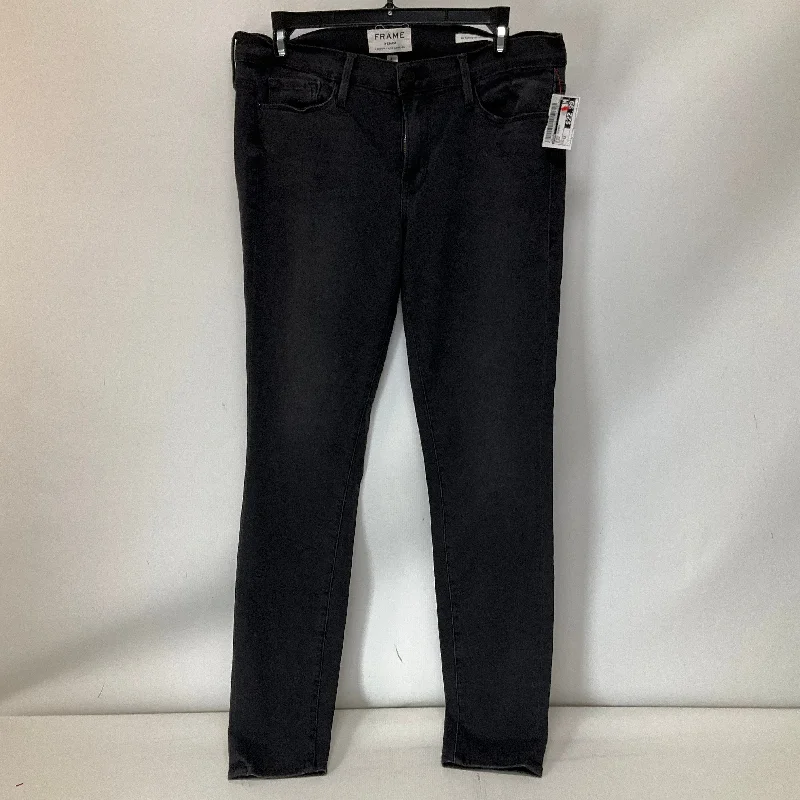 Cozy Fashion Jeans Skinny By Frame In Black, Size: 12