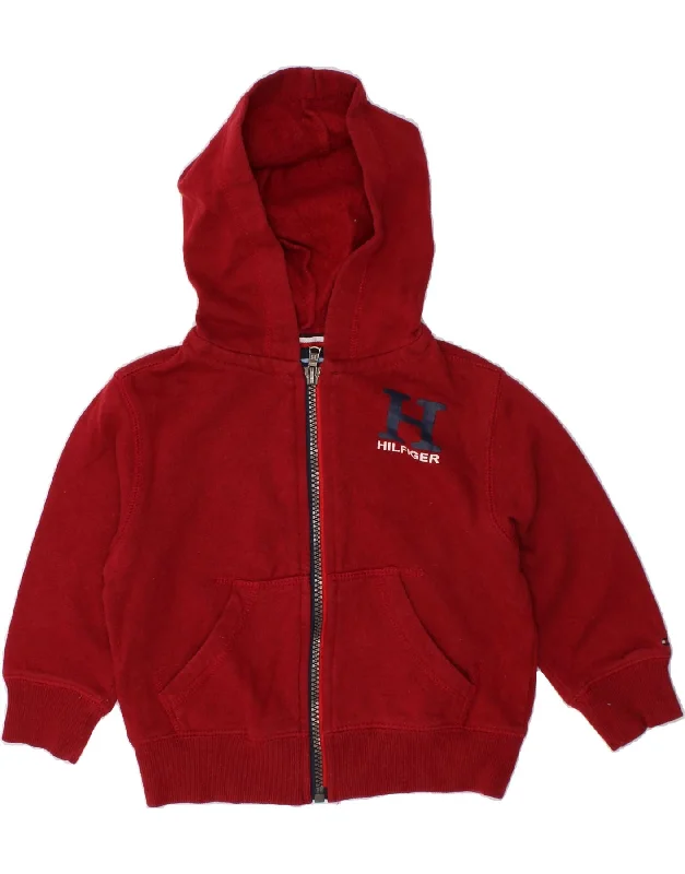 Fashion Pioneer TOMMY HILFIGER Baby Boys Graphic Zip Hoodie Sweater 18-24 Months Red