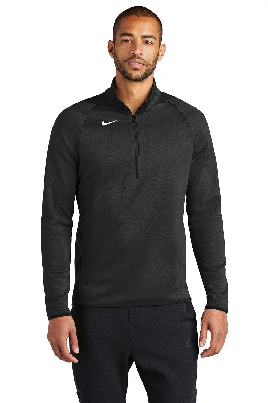 Sports Design Nike Mens Therma-Fit Moisture Wicking Fleece 1/4 Zip Sweatshirt - Team Black - NEW