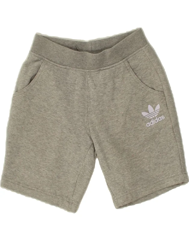 New Products ADIDAS Boys Sport Shorts 9-10 Years Grey Cotton