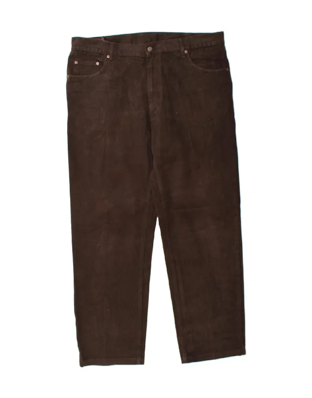 Celebrity Picks MARLBORO CLASSICS Mens Straight Jeans W40 L32 Brown Cotton