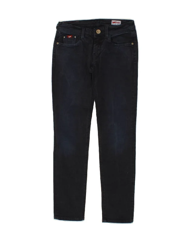 Fashion Must-have GAS Girls Straight Jeans 9-10 Years W26 L26 Navy Blue Cotton