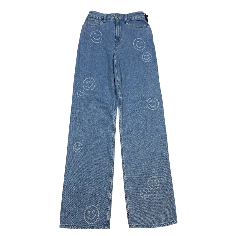 Economic Outlook Jeans Wide Leg By Hollister In Blue Denim, Size: 0