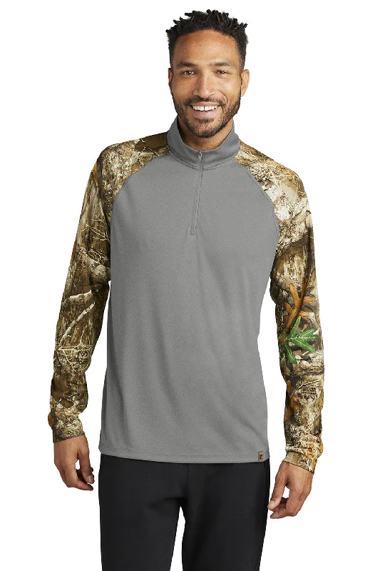 Cozy Knits Russell Outdoors Mens Realtree Colorblock Moisture Wicking 1/4 Zip Sweatshirt - Heather Concrete Grey/Realtree Edge Camo - NEW Cozy Knits Russell Outdoors Mens Realtree Colorblock Moisture Wicking 1/4 Zip Sweatshirt - Heather Concrete Grey/Realtree Edge Camo - NEW