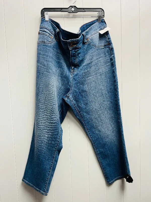 Soft Textures Jeans Cropped By Lucky Brand In Blue Denim, Size: 20
