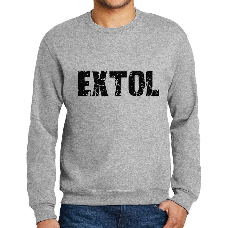 Integrated Design Men's Printed Graphic Sweatshirt Popular Words EXTOL Grey Marl