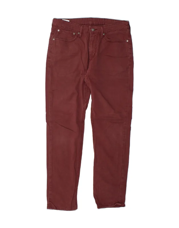 Classic Style LEVI'S Mens 511 Slim Jeans W34 L32 Burgundy Cotton