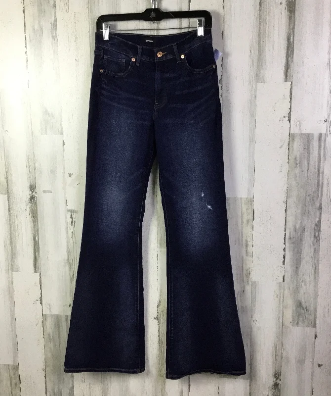 Soft Trends Jeans Flared By Express In Blue Denim, Size: 4