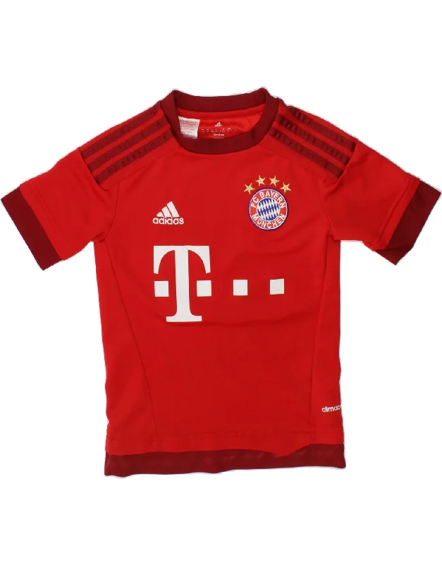 Cozy Essentials ADIDAS Boys FC Bayern Munchen Graphic T-Shirt Top 7-8 Years Red Polyester