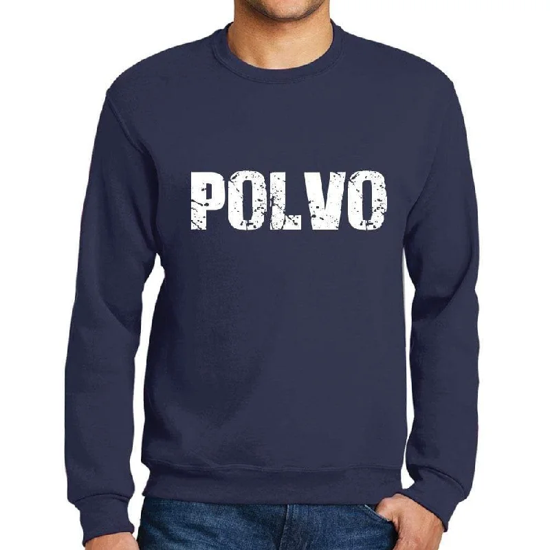 Diamond Series Men's Printed Graphic Sweatshirt Popular Words POLVO French Navy