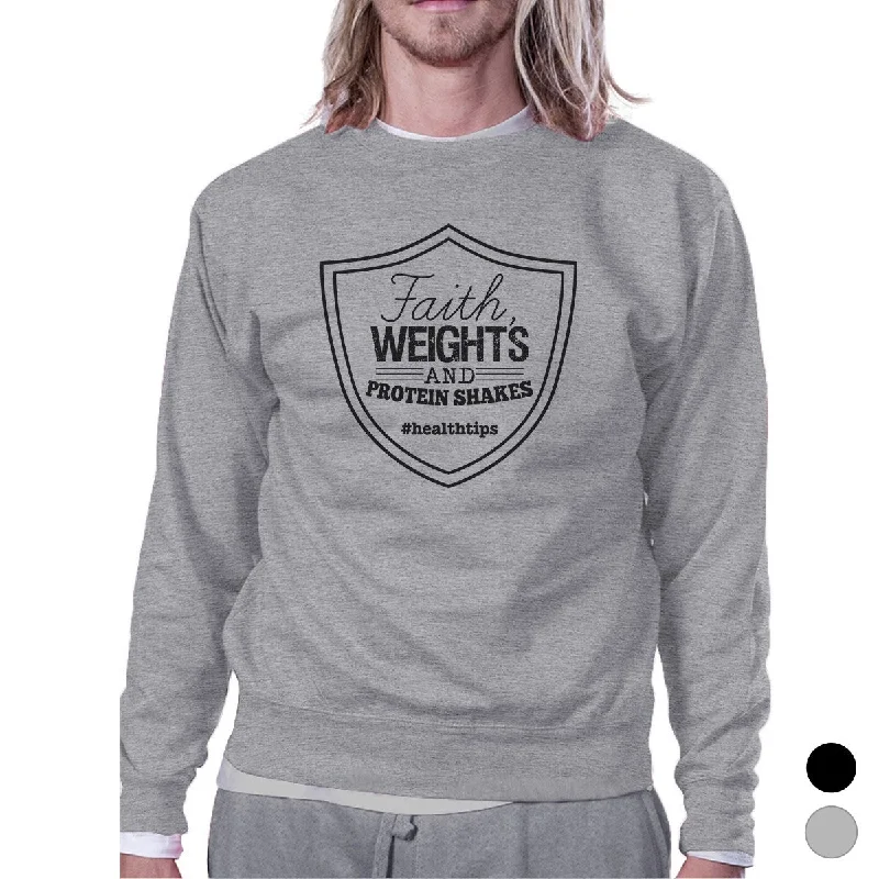 Dynamic Fashion Faith Weights Unisex Crewneck Sweatshirt Unique Workout Pullover
