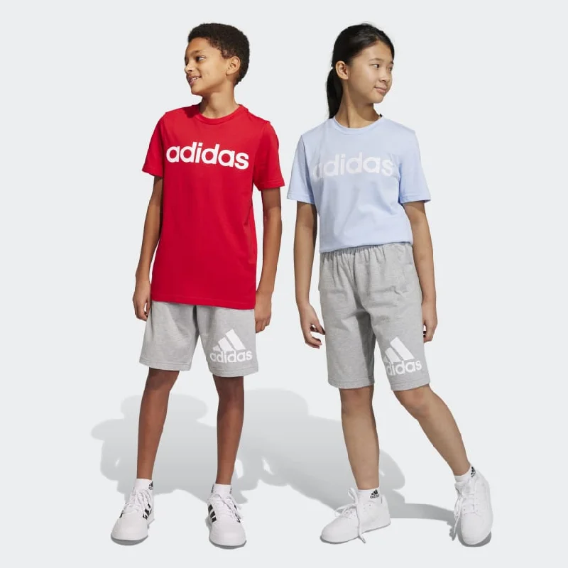Soft And Comfortable ADIDAS JUNIOR ESSENTIALS BIG LOGO COTTON GREY SHORTS