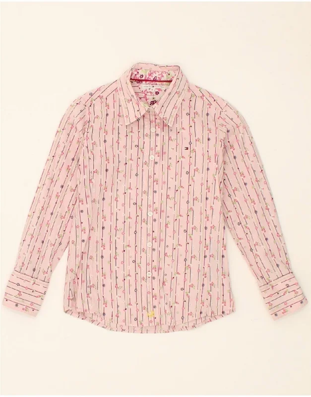 Fresh And Capable TOMMY HILFIGER Girls Shirt 7-8 Years Pink Floral Cotton