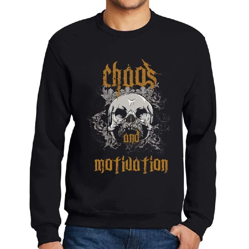 Relaxed Fit Ultrabasic - Homme Imprimé Graphique Sweat-Shirt Chaos and Motivation Noir Profond Relaxed Fit Ultrabasic - Homme Imprimé Graphique Sweat-Shirt Chaos and Motivation Noir Profond