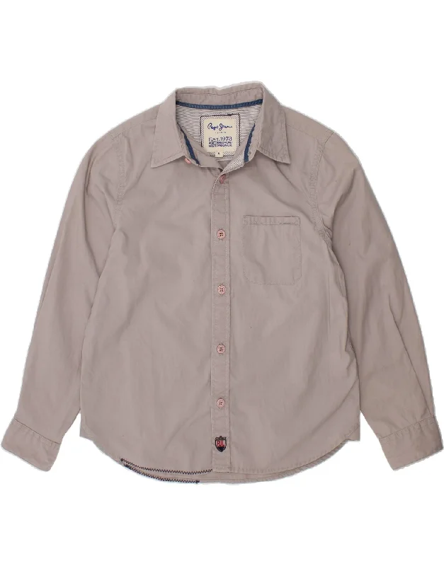 Elegant Casuals PEPE JEANS Boys Graphic Shirt 5-6 Years Grey Cotton