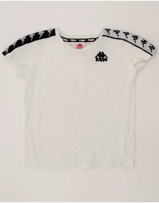 Celebrity Must-have KAPPA Girls Graphic T-Shirt Top 7-8 Years White